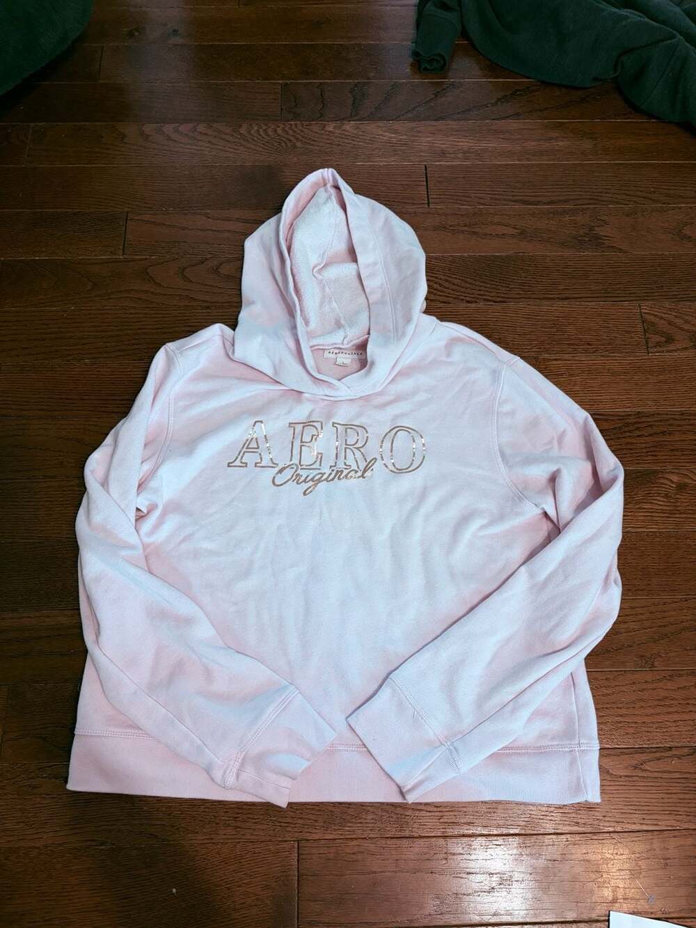 Aéropostale Aero Original Pink Foil Logo Pullover Hoodie